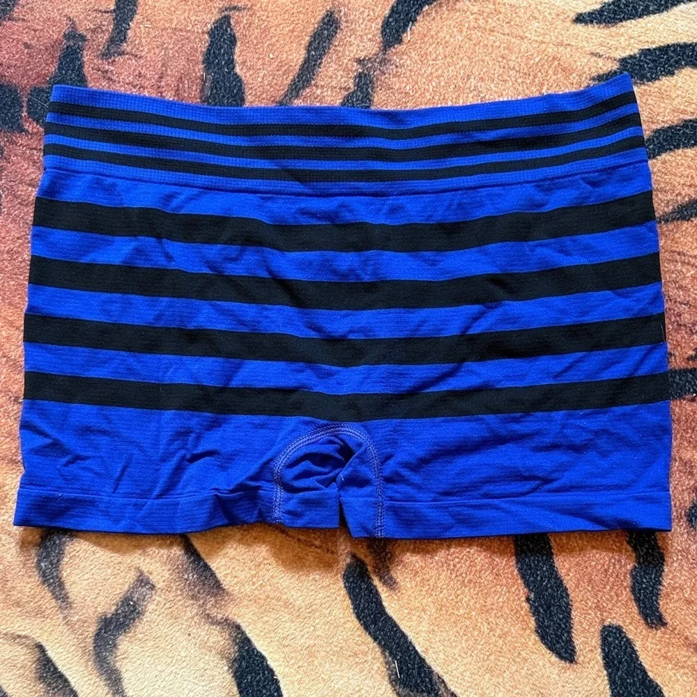 Blue and Black Striped Men's Boxer Briefs